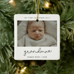 Ornement En Céramique Premier Noël moderne simple en grand-mère