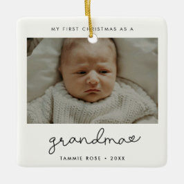 Ornement En Céramique Premier Noël moderne simple en grand-mère