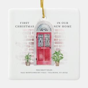 Ornement En Céramique Premier Noël Nouveau foyer Porte rouge Boho