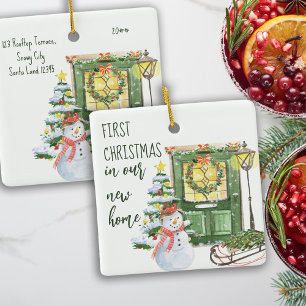 Ornement En Céramique Premier Noël Nouvelle Maison Fête Porte d'entrée