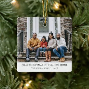Ornement En Céramique Premier Noël Nouvelle Maison Photo de Famille Pers