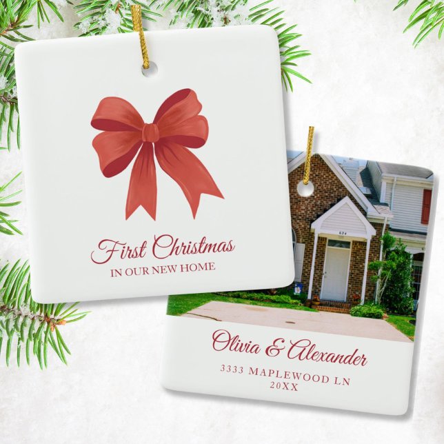 Ornement En Céramique Premier Noël personnalisé dans notre nouveau cadea (New House Ornament)