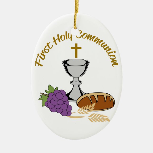 ORNEMENT EN CÉRAMIQUE PREMIÈRE COMMUNION SAINTE (Devant)