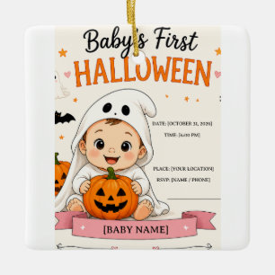 Ornement En Céramique Première fête d'Halloween de bébé