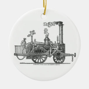 Ornement En Céramique Première locomotive à vapeur