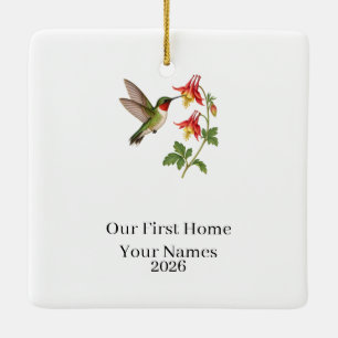 Ornement En Céramique Première maison colibri personnalisée