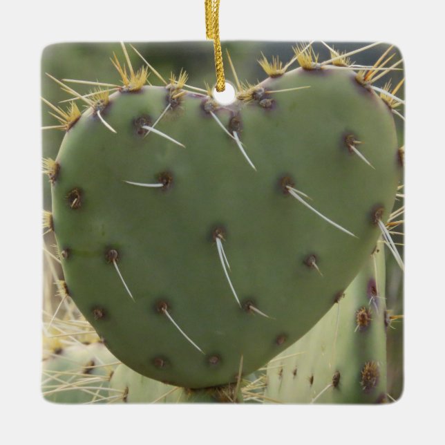 Ornement En Céramique Prickly Pear Heart (Devant)