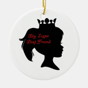 Ornement En Céramique Princesse Big Soeur Meilleur Ami