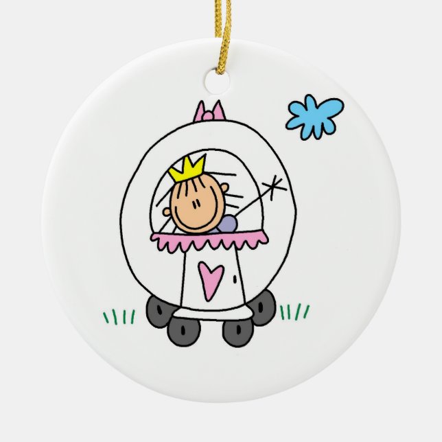 Ornement En Céramique Princesse en transport (Devant)