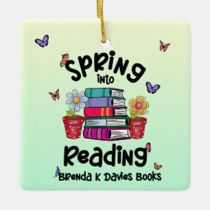 Ornement En Céramique Printemps En Lecture Brenda K Davies Livres