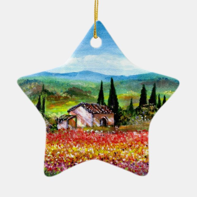 ORNEMENT EN CÉRAMIQUE PRINTEMPS EN TOSCANE (Devant)