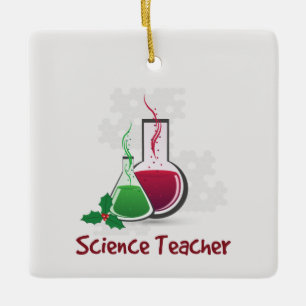 Ornement En Céramique Professeur de sciences, expériences Joyeux Noël