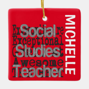 Ornement En Céramique Professeur d'études sociales Extraordinaire CUSTOM