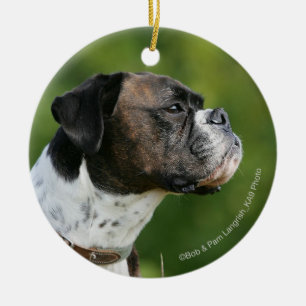 Ornement En Céramique Profil de chien de boxeur