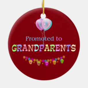 Ornement En Céramique Promu aux grands-parents, fête