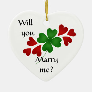 Ornement En Céramique Proposition de mariage de shamrock