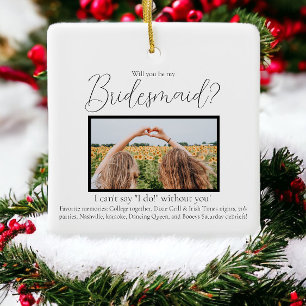 Ornement En Céramique Propositions de Bridesmaid Photo Souvenirs favoris
