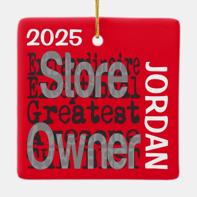 Ornement En Céramique Propriétaire du magasin Extraordinaire PERSONNALIS (Dos)