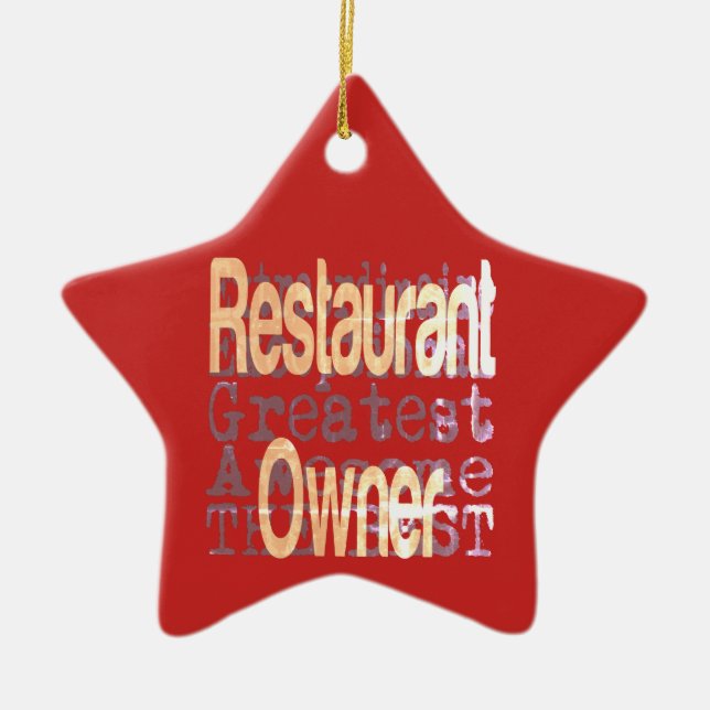 Ornement En Céramique Propriétaire du restaurant Extraordinaire (Devant)