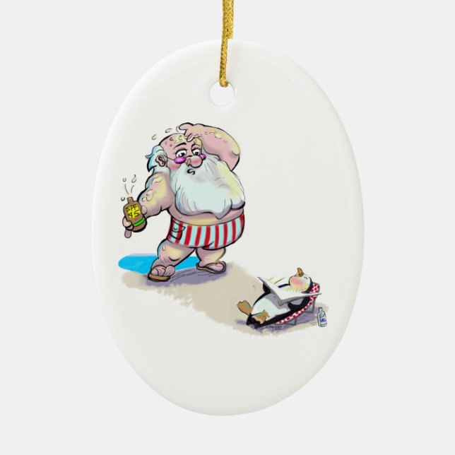 Ornement En Céramique protection solaire père Noël (Devant)
