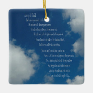 Ornement En Céramique Psaume 23, Ciel Bleu, Ornement Céramique