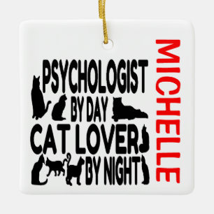 Ornement En Céramique Psychologue Aime Chats CUSTOM