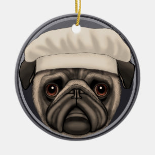 Ornement En Céramique Pug Chef