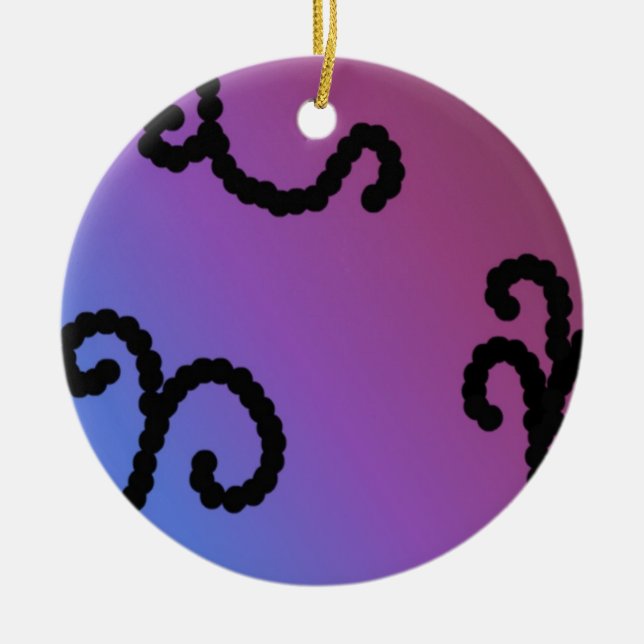 Ornement En Céramique Purple classique et perlé noire (Devant)