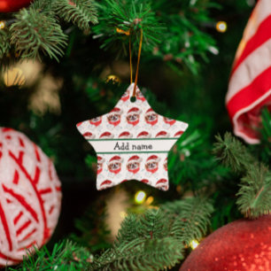 Ornement En Céramique Races de chiens Japonais Chin étoiles de Noël