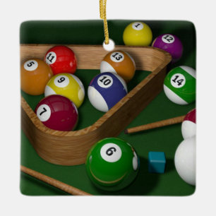 Ornement En Céramique "Rack'em up", jeu de billard