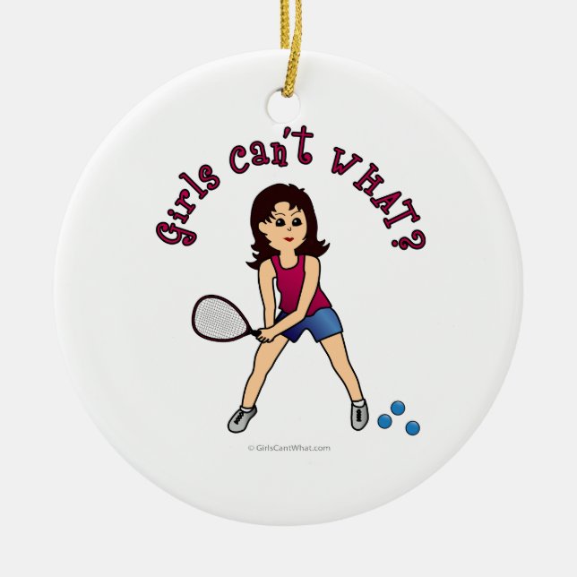 Ornement En Céramique Racquetball Girl (Light) (Devant)