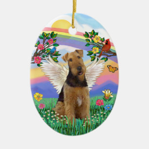 Ornement En Céramique Rainbow Life - Airedale Angel