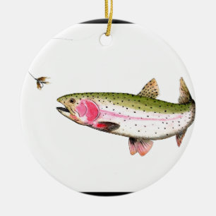 Ornement En Céramique Rainbow Trout Fly