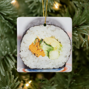 Ornement En Céramique Râle de sushi Poisson et riz