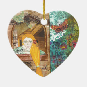 Ornement En Céramique Rapunzel, rêvant