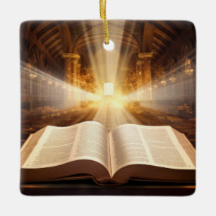 Ornement En Céramique Rayons lumineux ouverts de la Bible