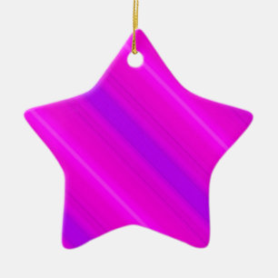 Ornement En Céramique Rayures néon - rose, fuchsia et violet