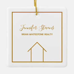 Ornement En Céramique Real Estate Company Elegant Personalized Christmas