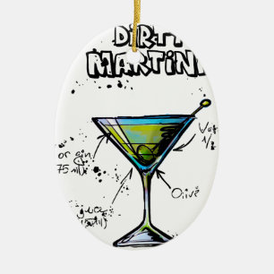 Ornement En Céramique Recette sale de cocktail de Martini