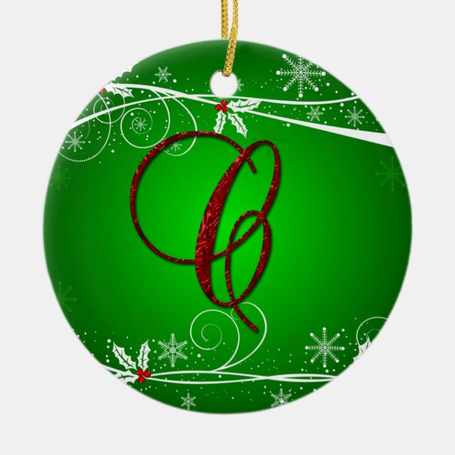 Ornement En Céramique Red Green Holly - Premier C Noël (Devant)