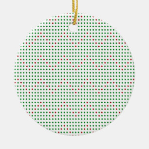 Ornement En Céramique Red Green Zigzag Chevron Dots Motif
