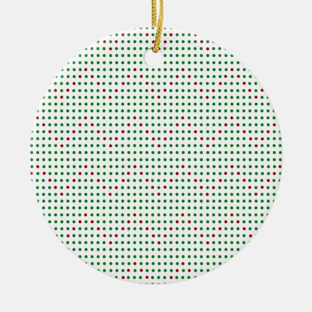 Ornement En Céramique Red Green Zigzag Chevron Dots Motif (Devant)