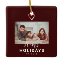 Red Happy Holidays Sucre de canne Noël Minimaliste