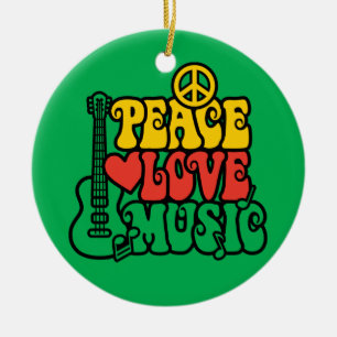 Ornement En Céramique Reggae Peace Love Music