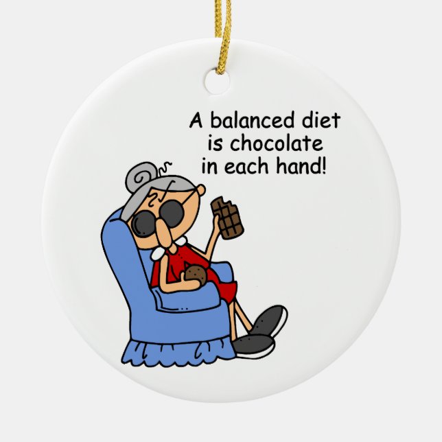 Ornement En Céramique Régime équilibré de chocolat (Devant)
