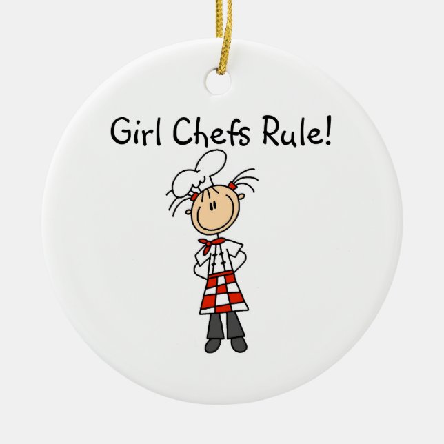 Ornement En Céramique Règle de chefs de fille (Devant)