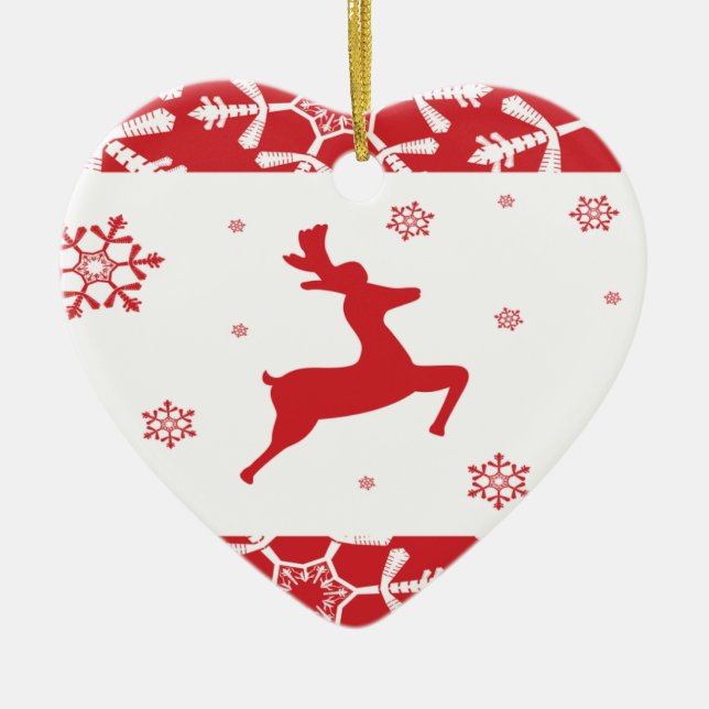 Ornement En Céramique Renne de Noël (Devant)