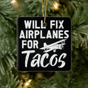 Ornement En Céramique Réparera les avions pour Tacos