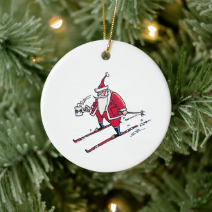 Ornement en céramique représentant le Père Noël en