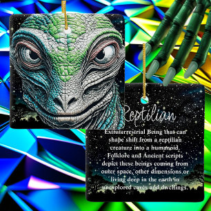 Ornement En Céramique Reptilian Lizard Homme Alien Extraterrestre En cou